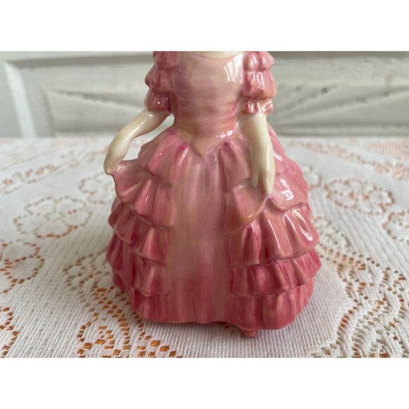 Vintage 1950s Royal Doulton "Rose" Porcelain Girl Ruffled Dress - Picture 5 of 11